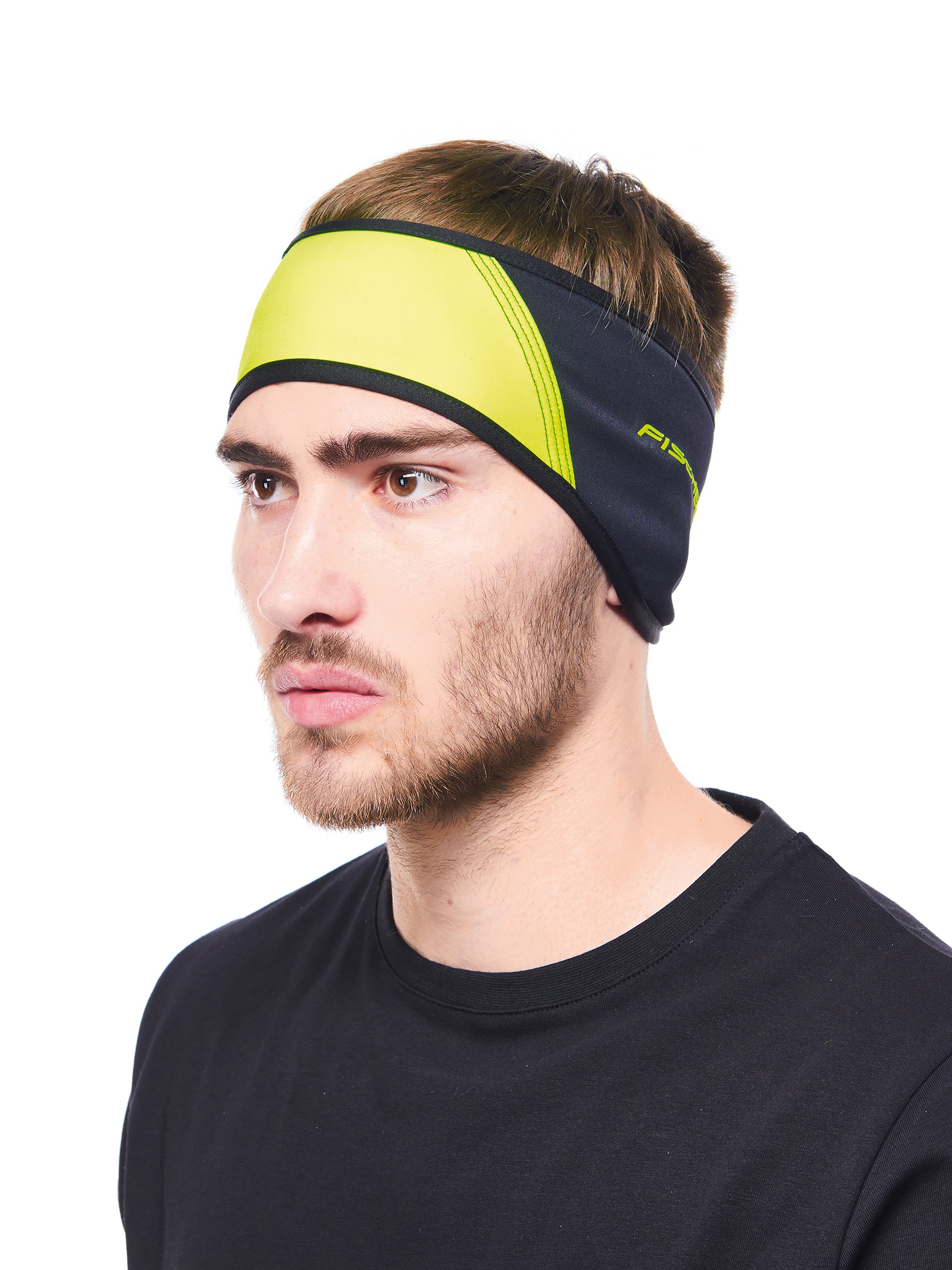 g93622_headband_windshell_hb_black-neonyellow_01 Opaska Fischer Windshell Black Neon Yellow
